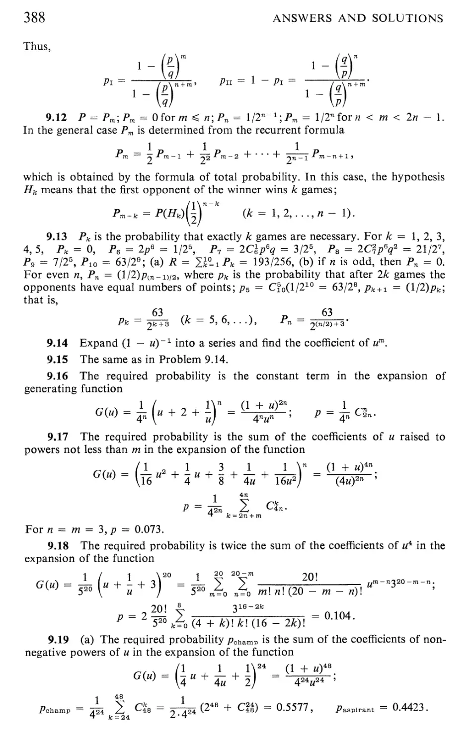 17 The Computation of the Total Probability and the Probability Density in Terms of Conditional Probability 399