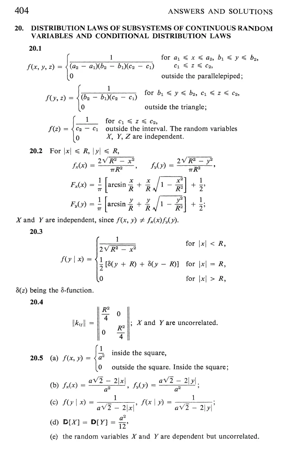 25 The Linearization of Functions of Random Variables 415