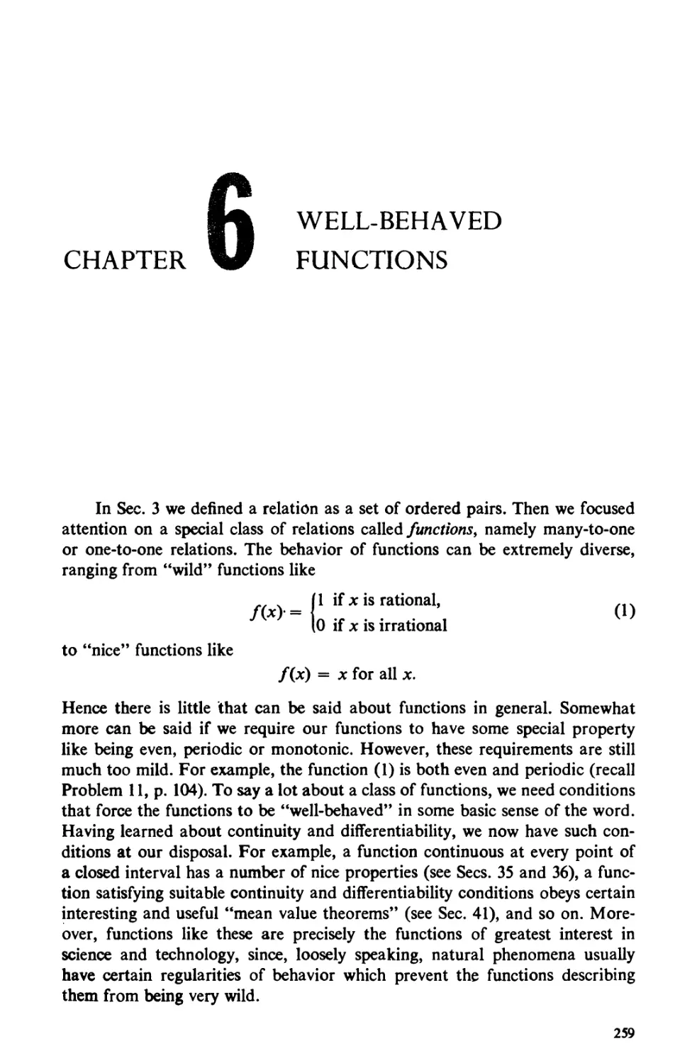 CHAPTER 6 WELL-BEHAVED FUNCTIONS