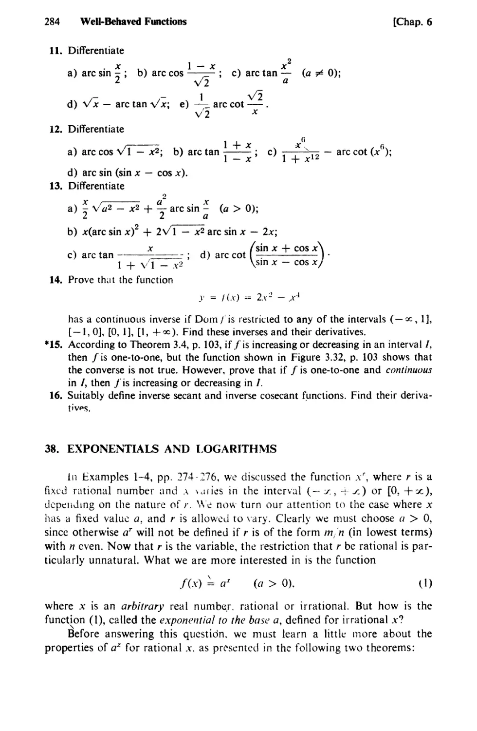 38. Exponentials and Logarithms