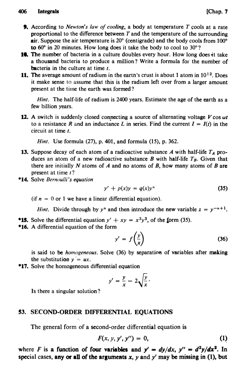53. Second-Order Differential Equations