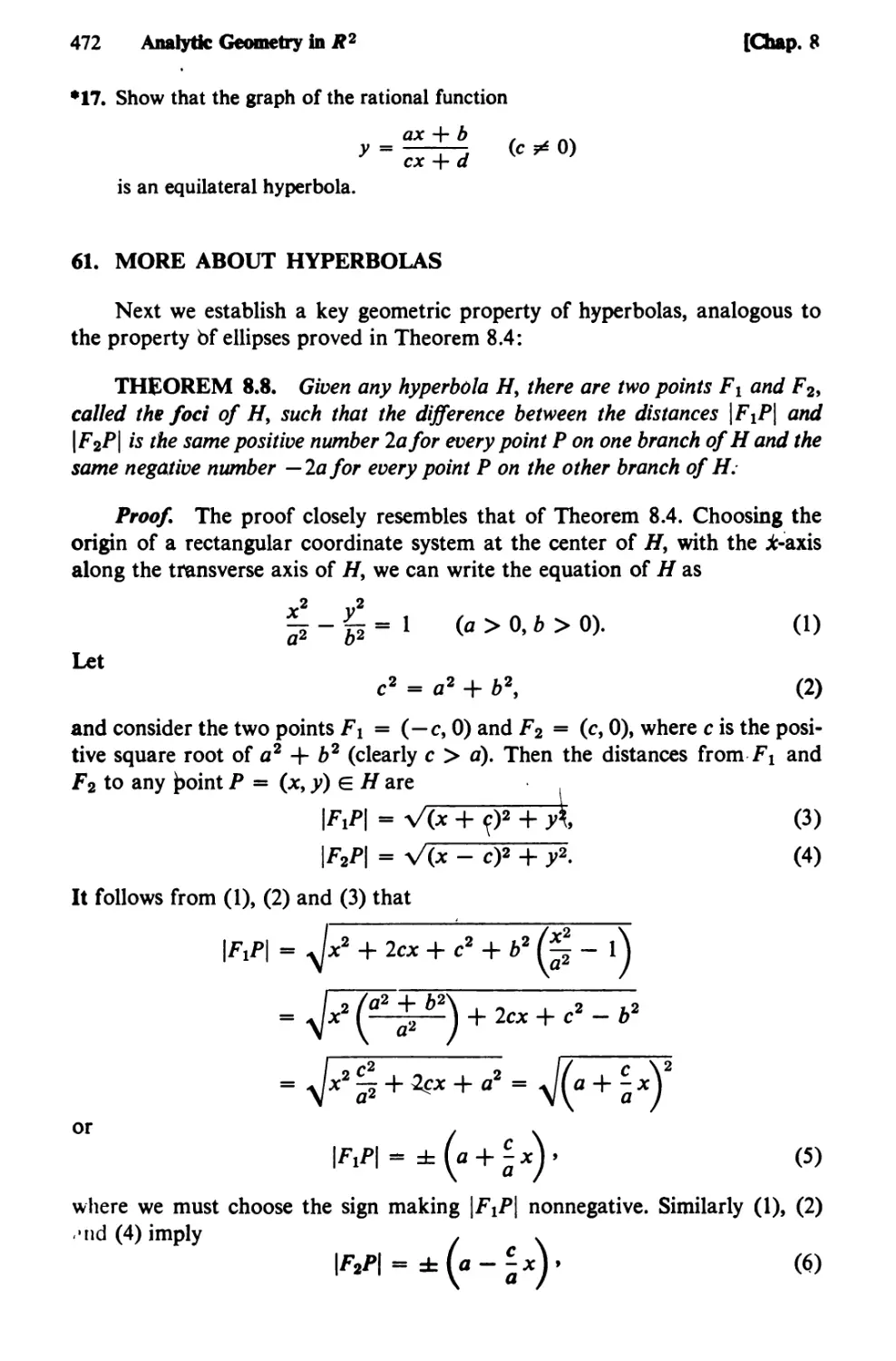 61. More About Hyperbolas