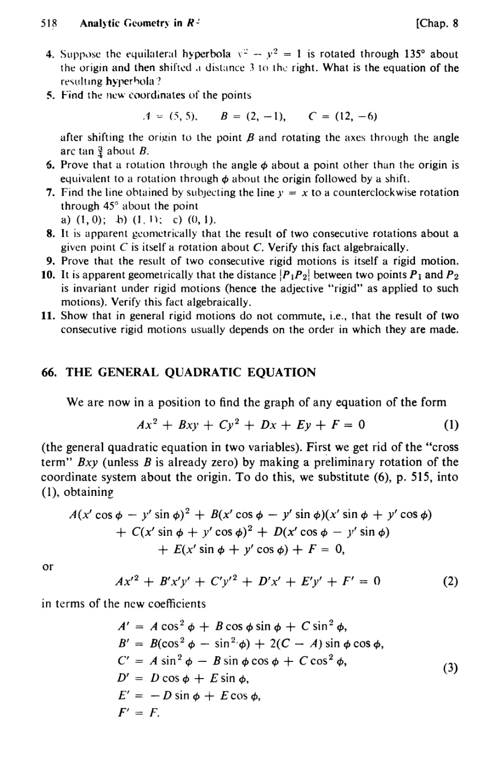 66. The General Quadratic Equation