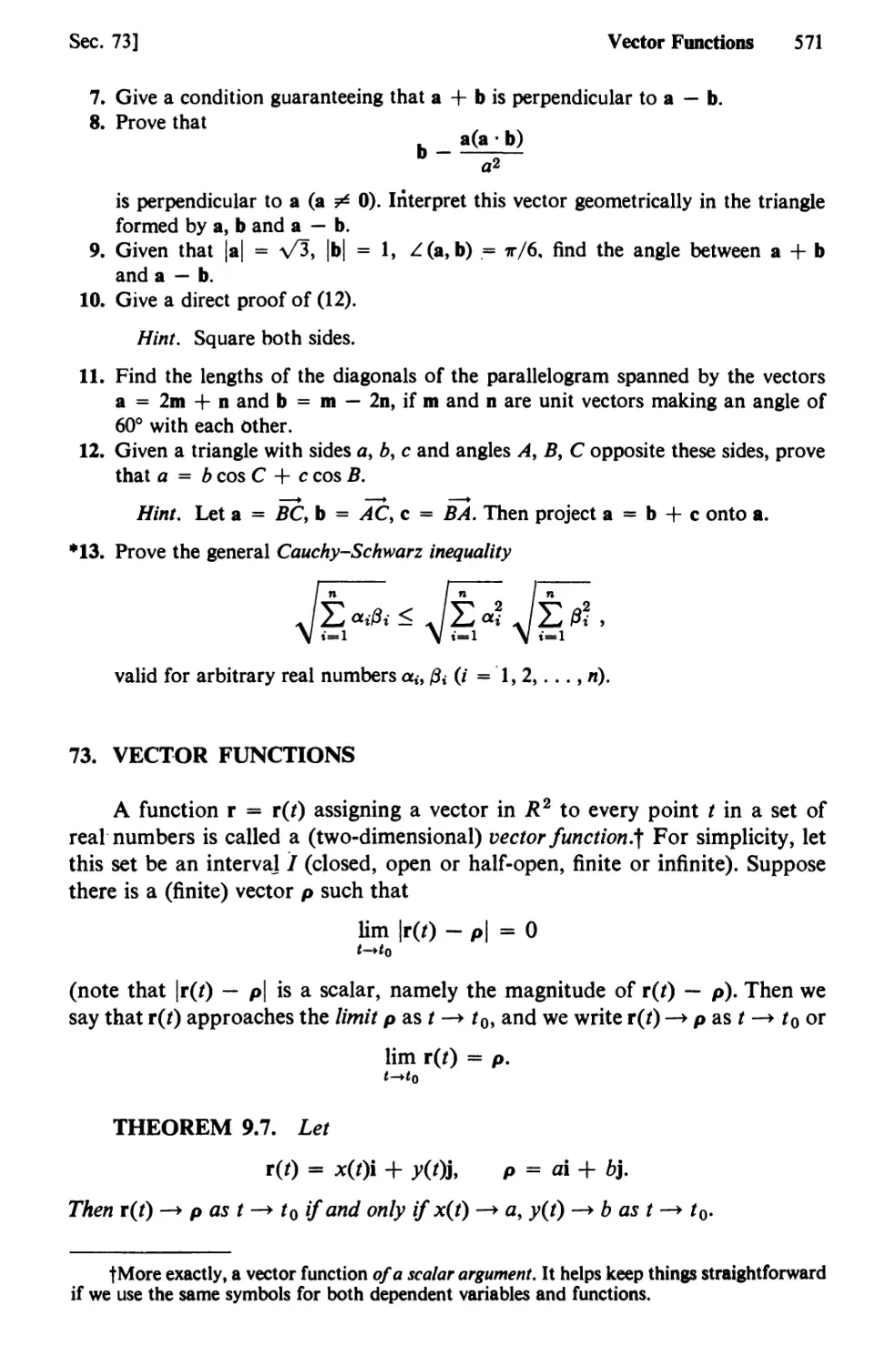 73. Vector Functions