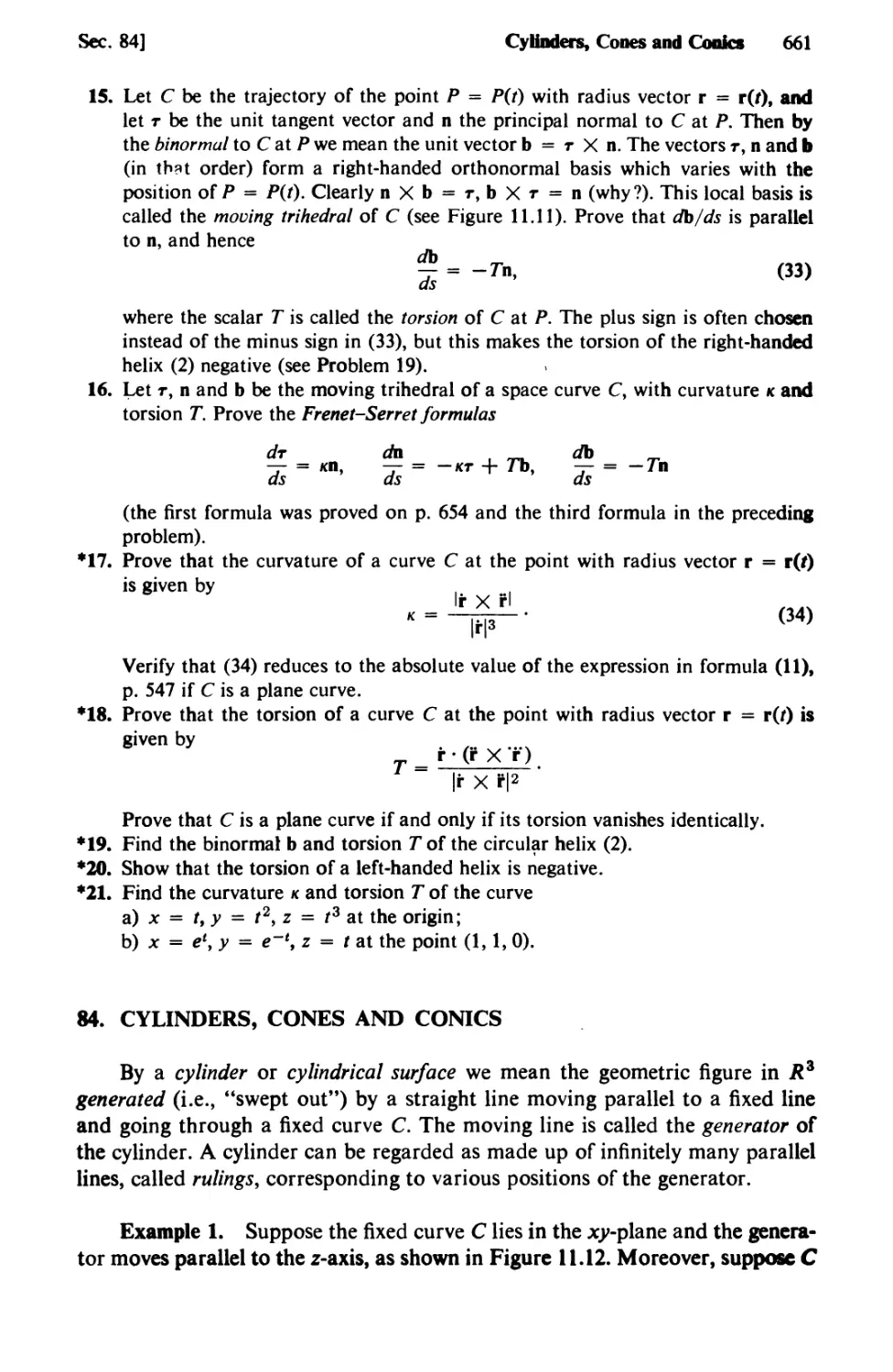 84. Cylinders, Cones and Conics
