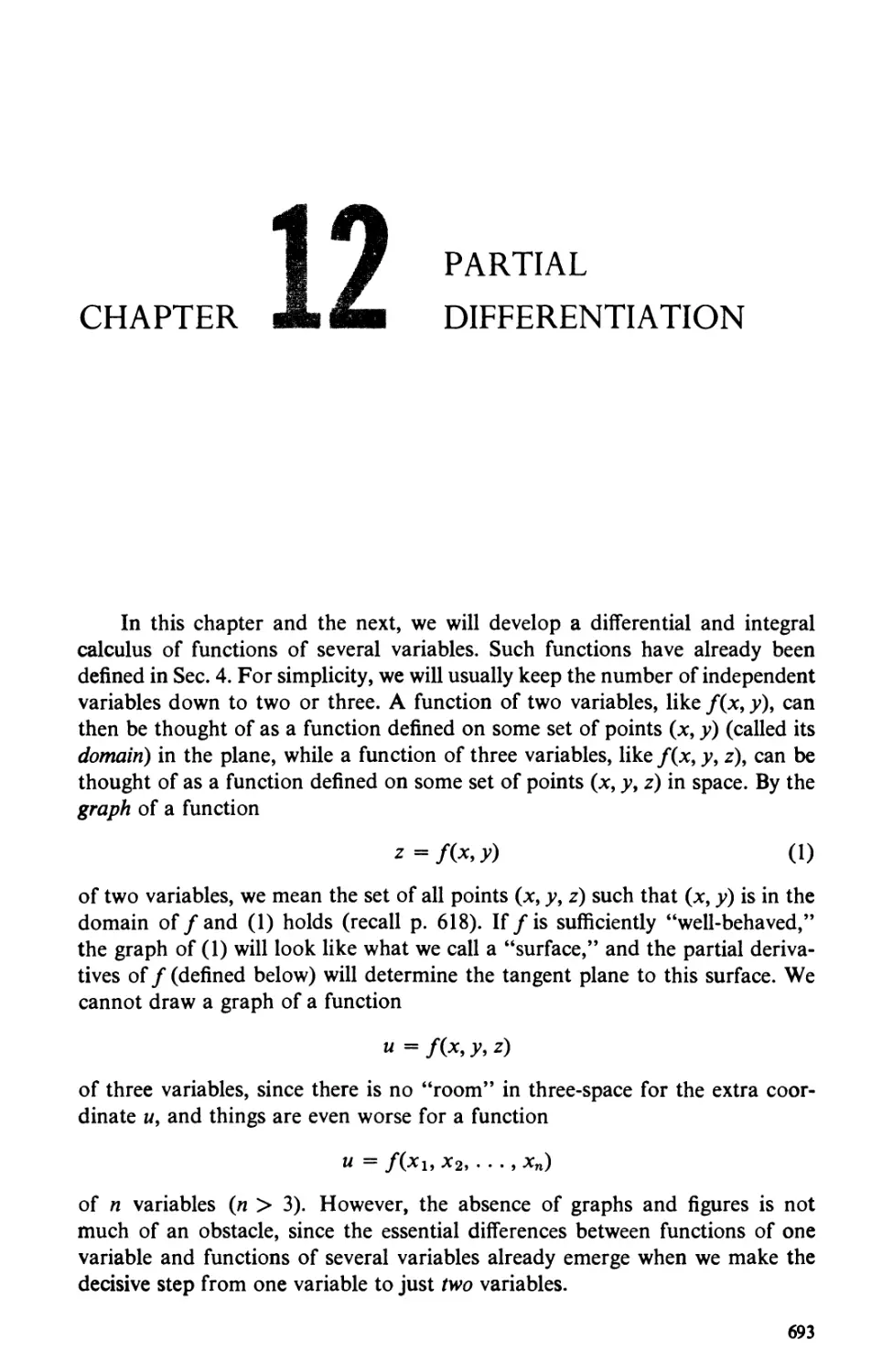 CHAPTER 12 PARTIAL DIFFERENTIATION