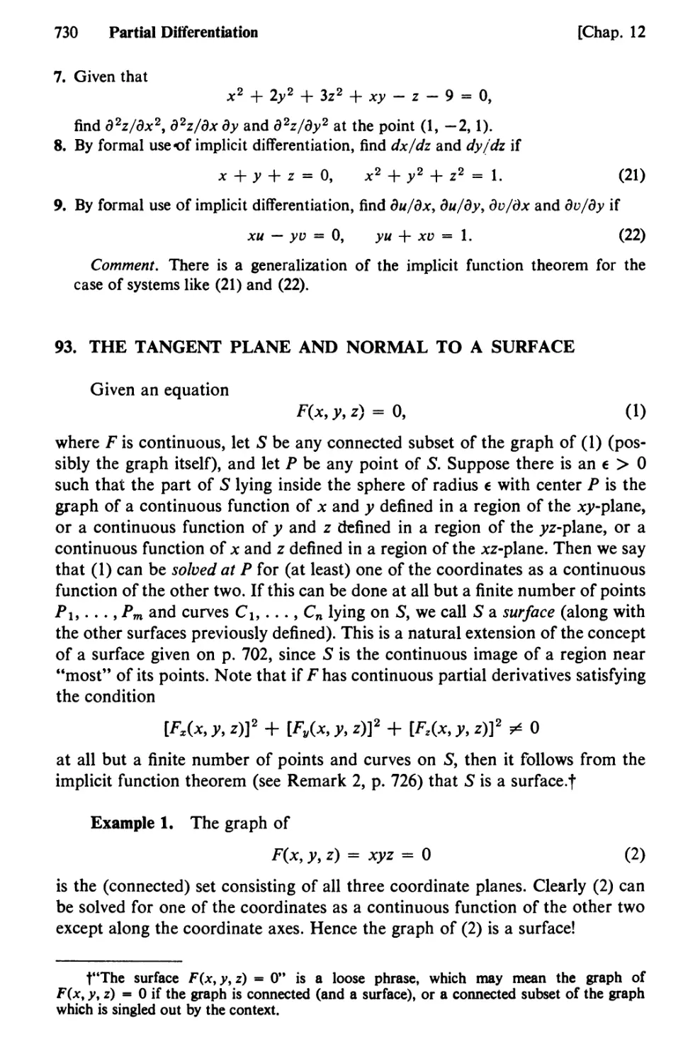 93. The Tangent Plane and Normal to a Surface