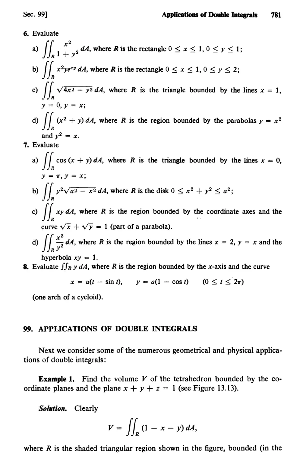 99. Applications of Double Integrals