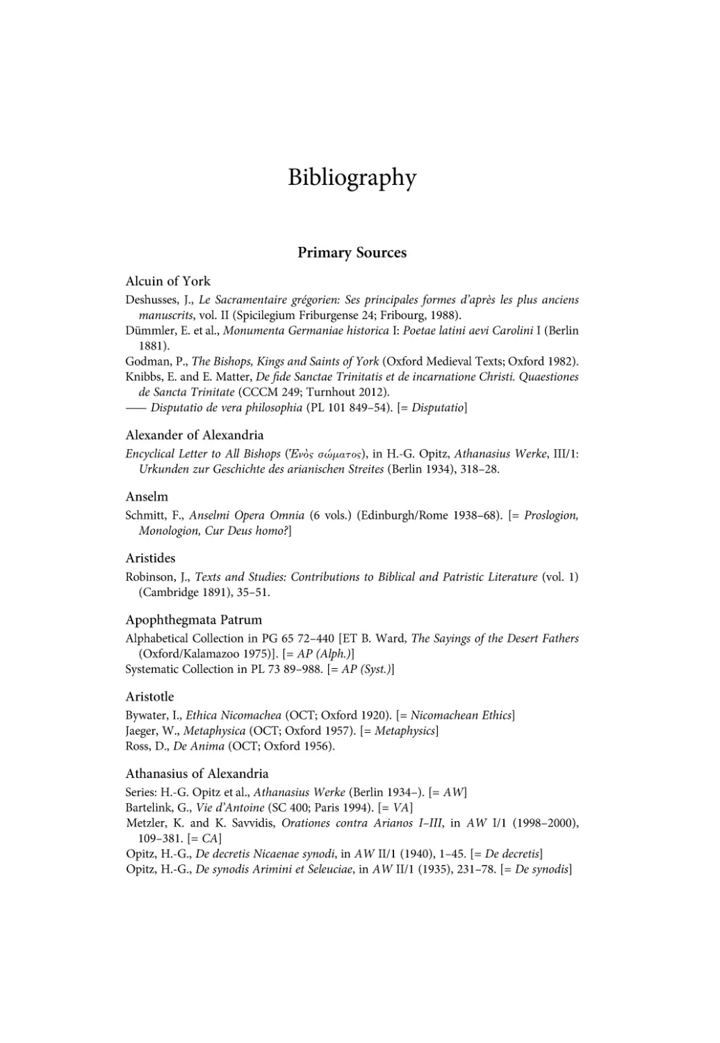Bibliography
Primary Sources
