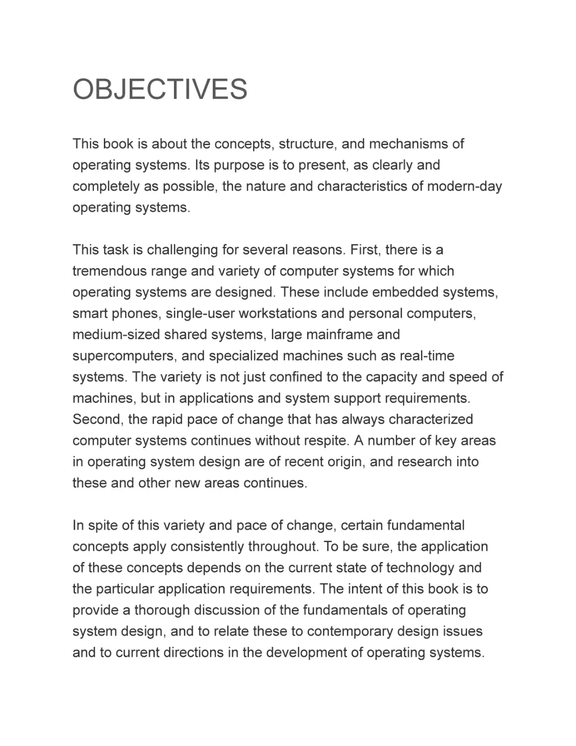 OBJECTIVES