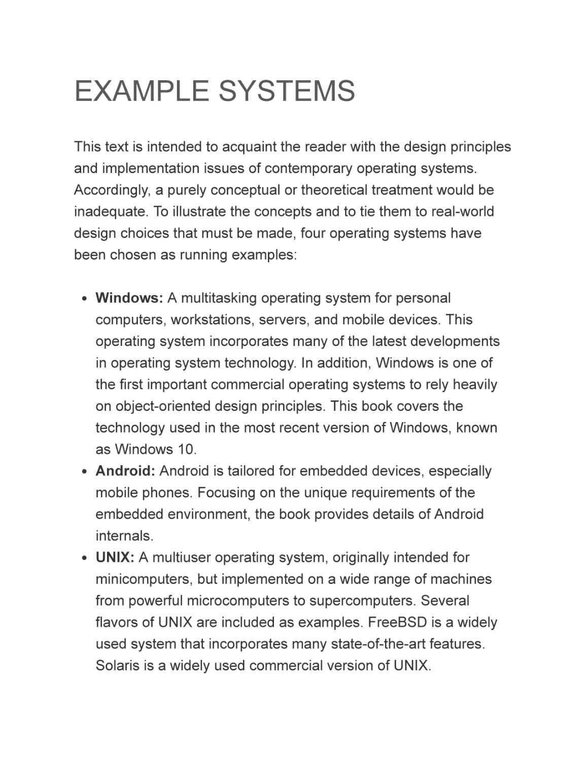 EXAMPLE SYSTEMS