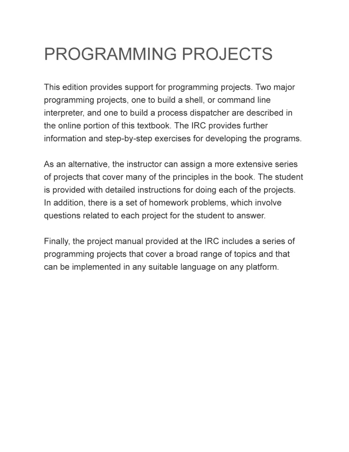 PROGRAMMING PROJECTS