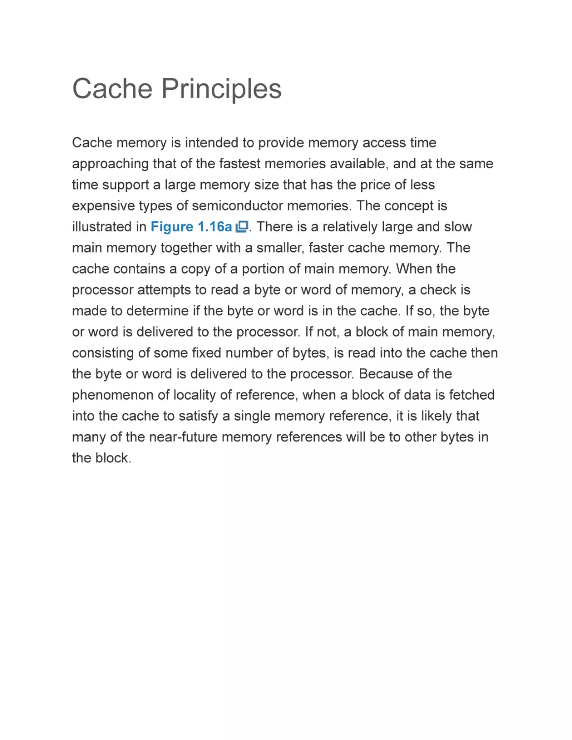 Cache Principles