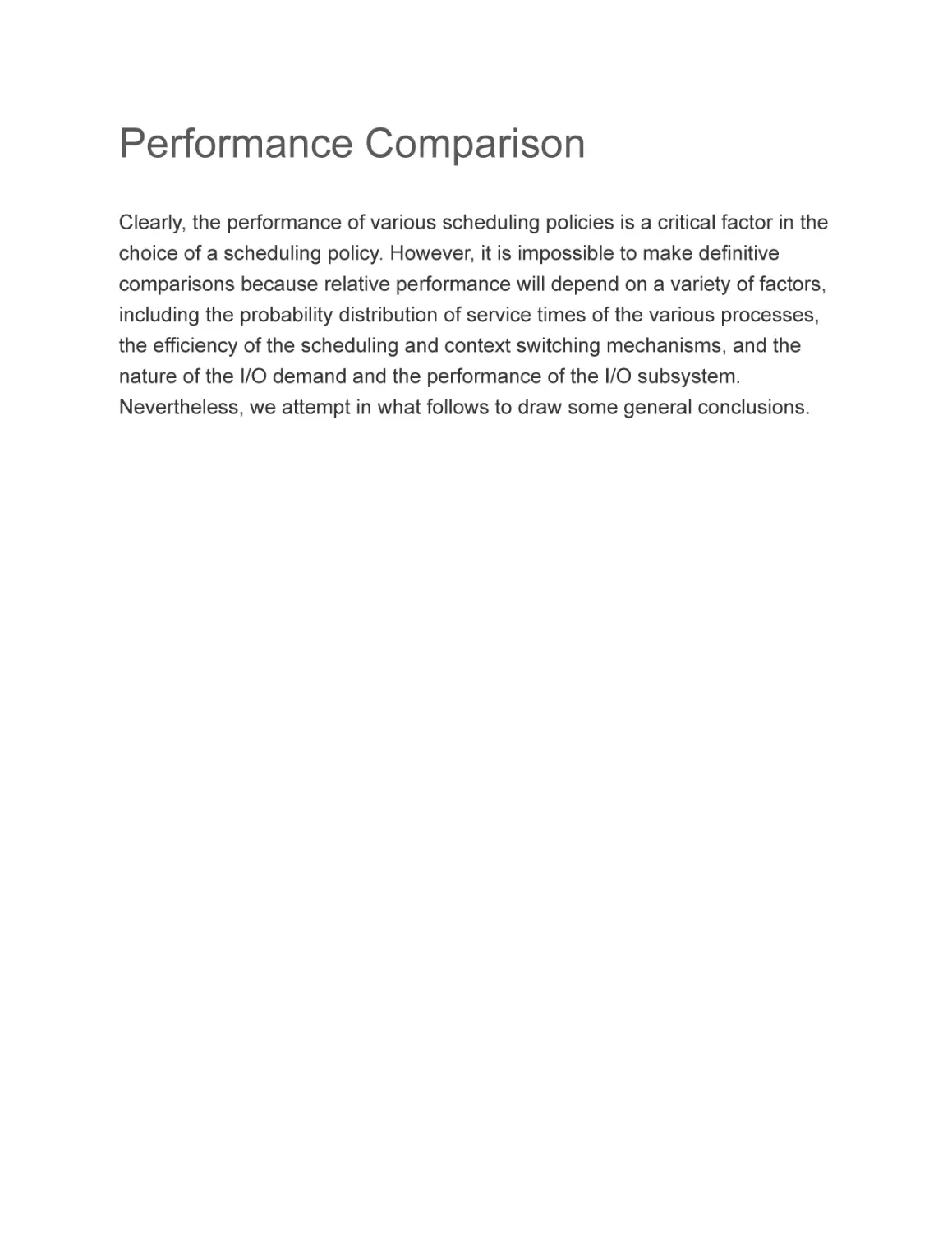 Performance Comparison