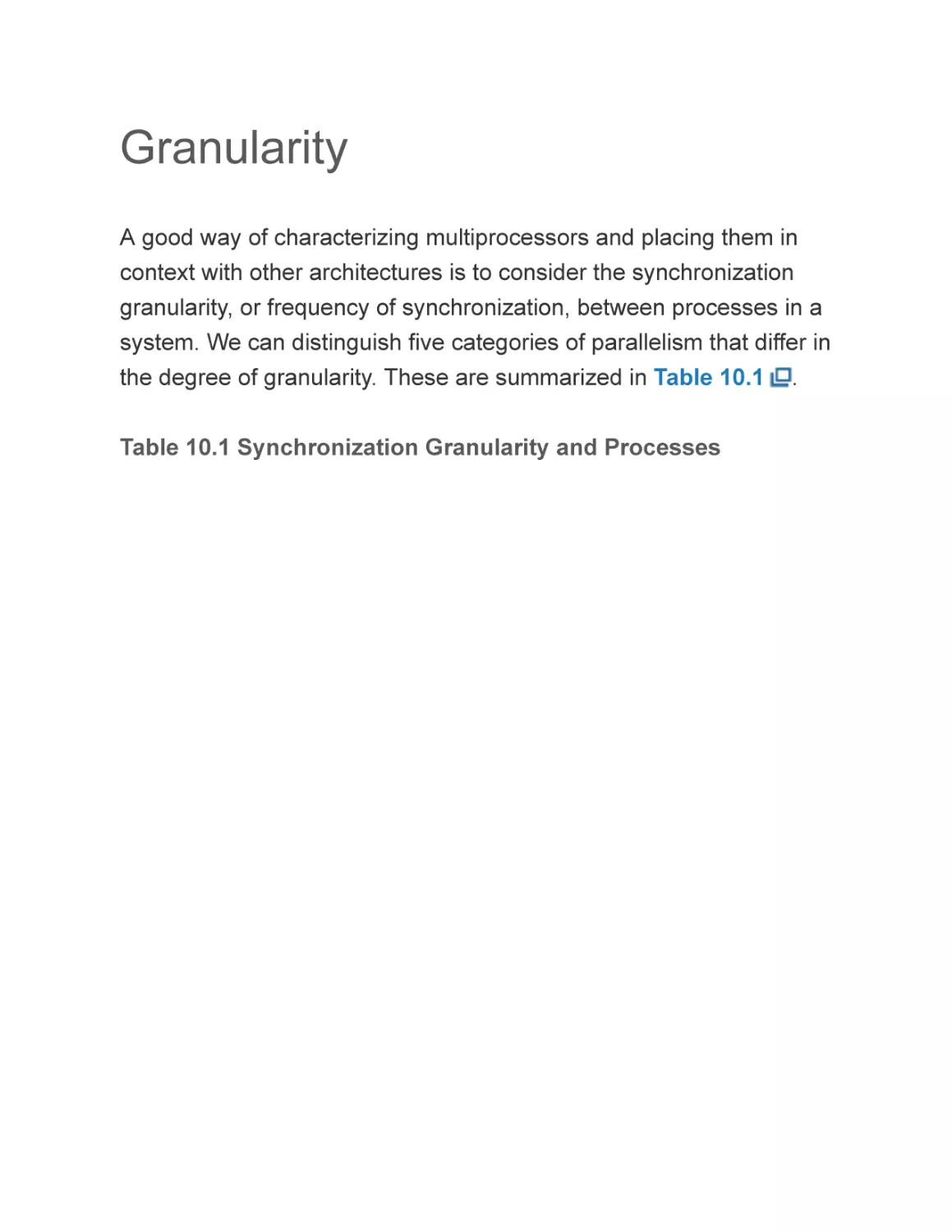 Granularity