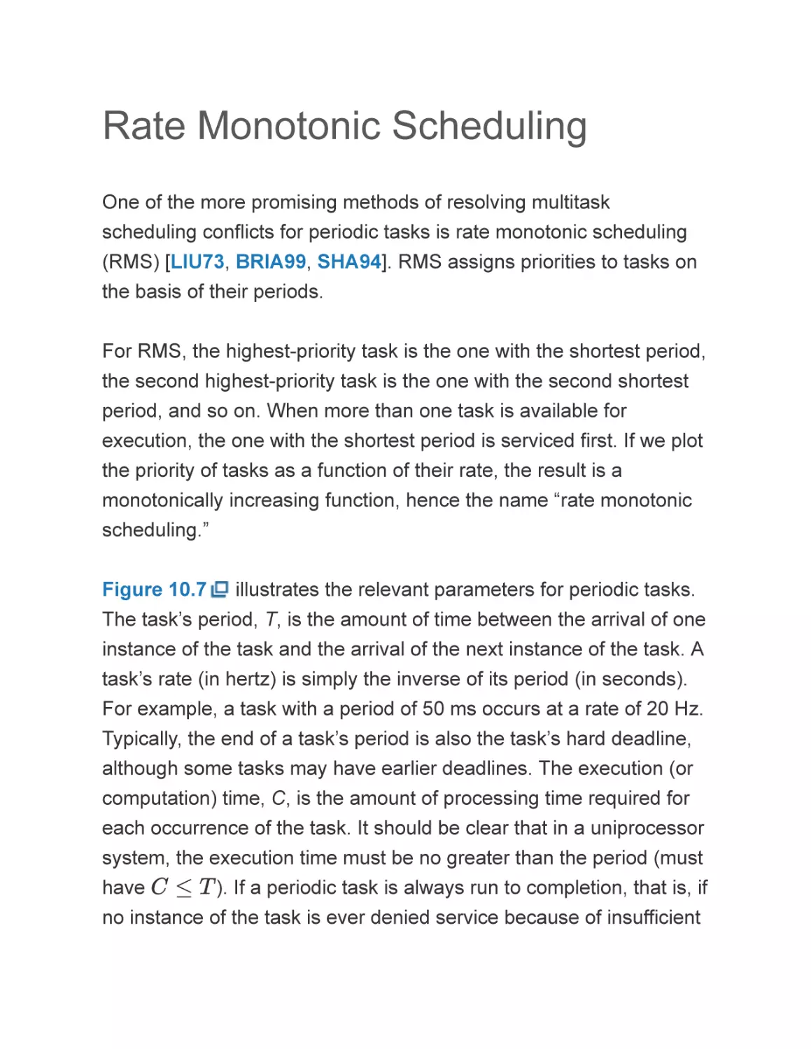 Rate Monotonic Scheduling