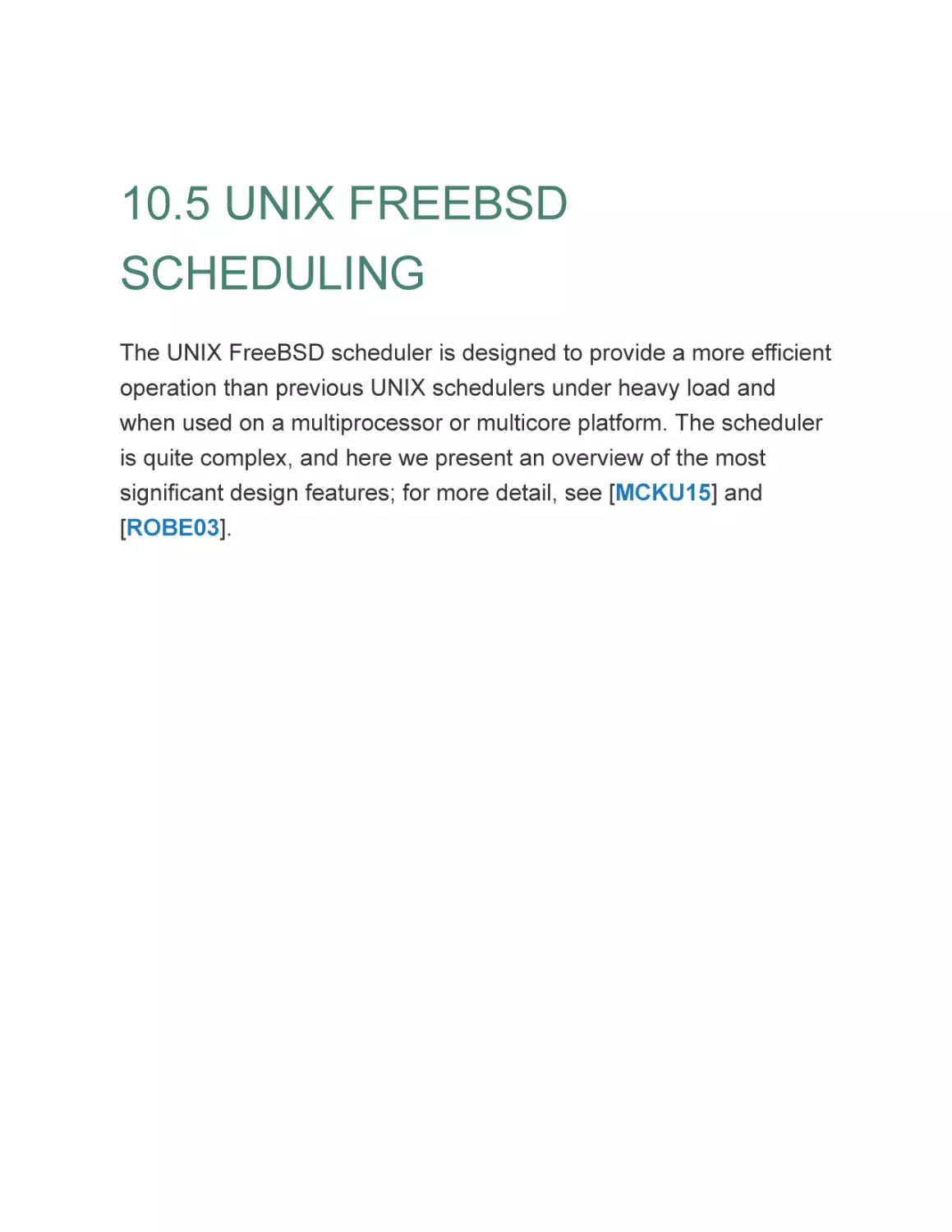 10.5 UNIX FREEBSD SCHEDULING