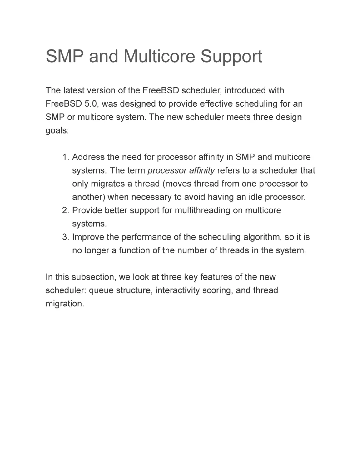 SMP and Multicore Support