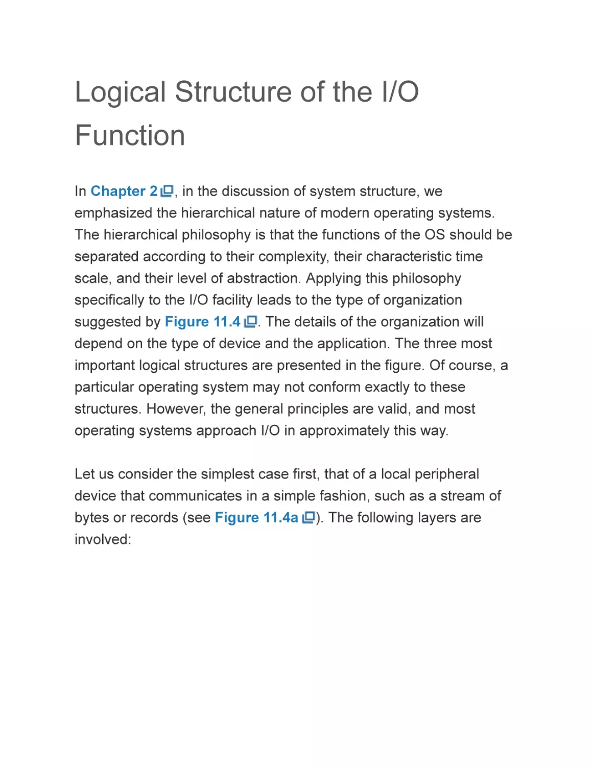Logical Structure of the I/O Function