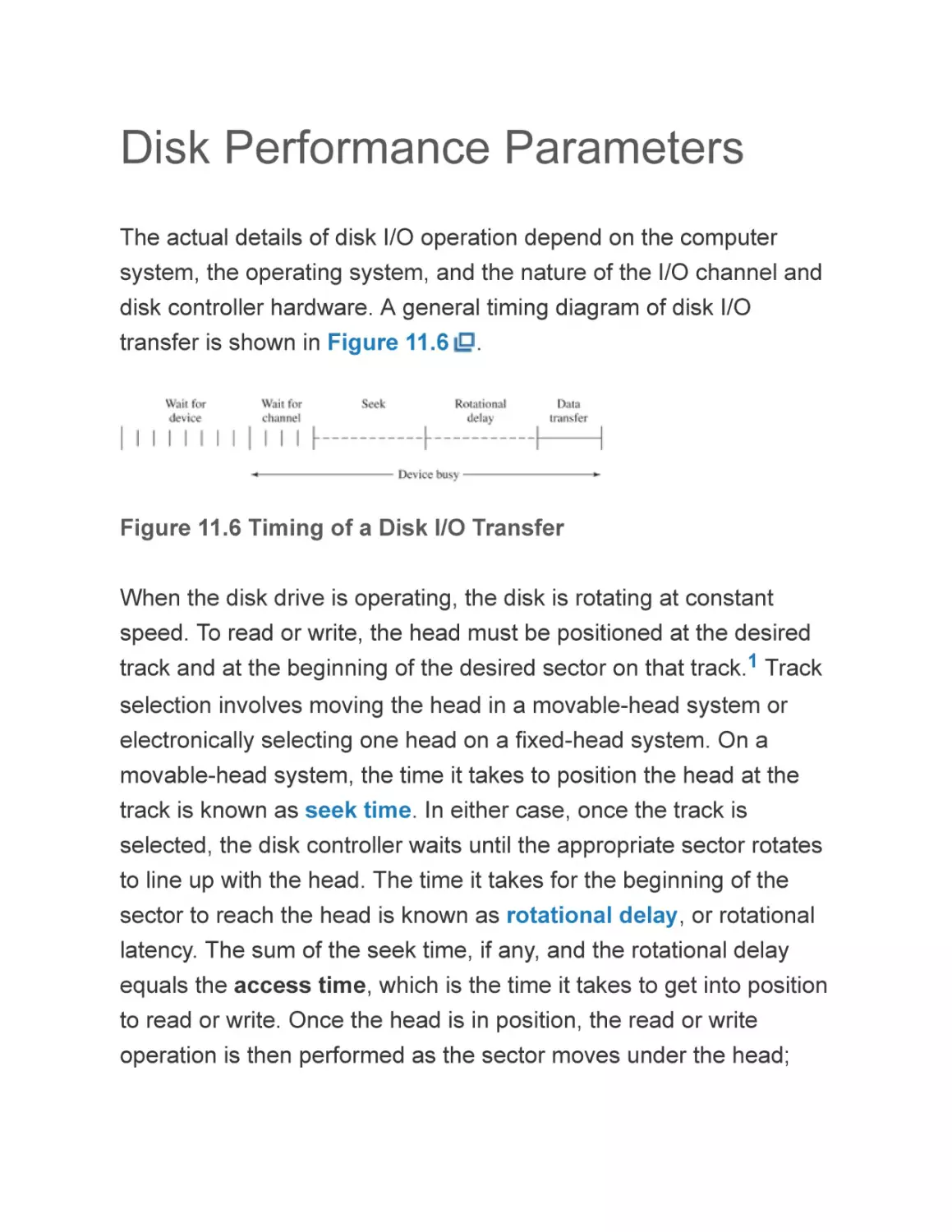 Disk Performance Parameters