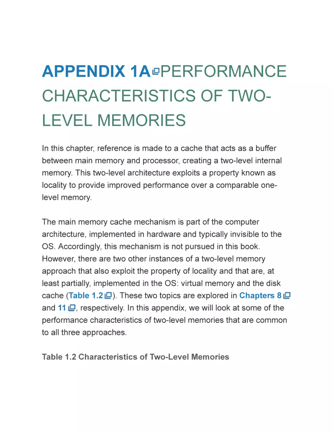 APPENDIX 1APERFORMANCE CHARACTERISTICS OF TWO-LEVEL MEMORIES