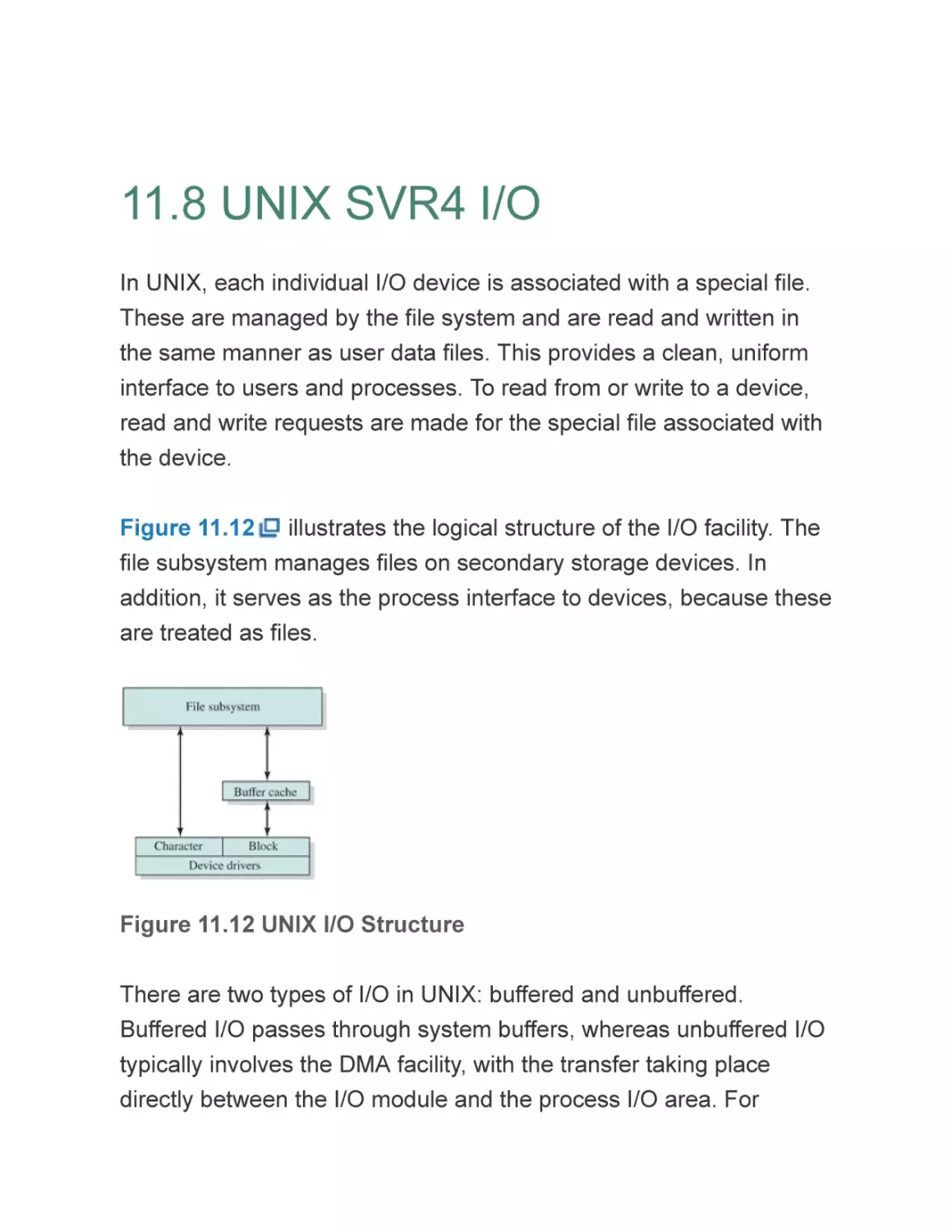 11.8 UNIX SVR4 I/O
