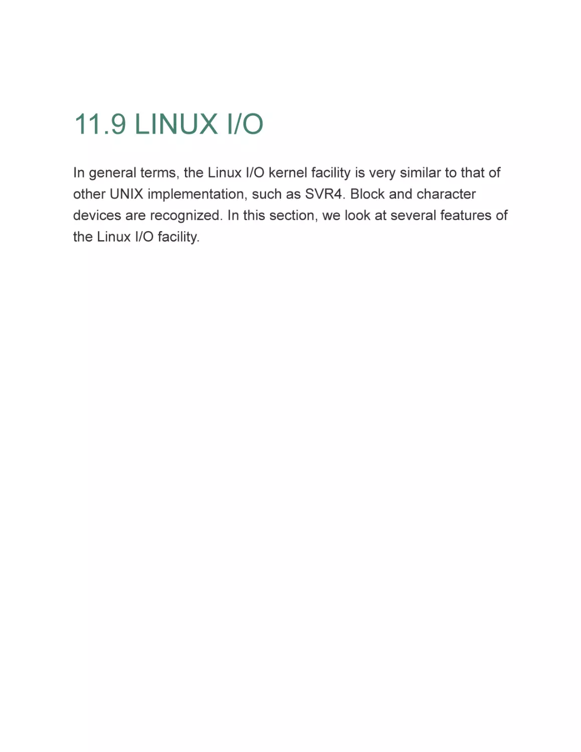 11.9 LINUX I/O