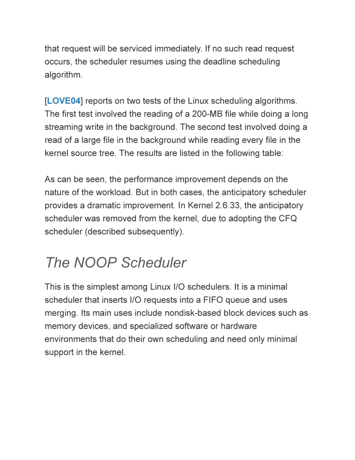 The NOOP Scheduler