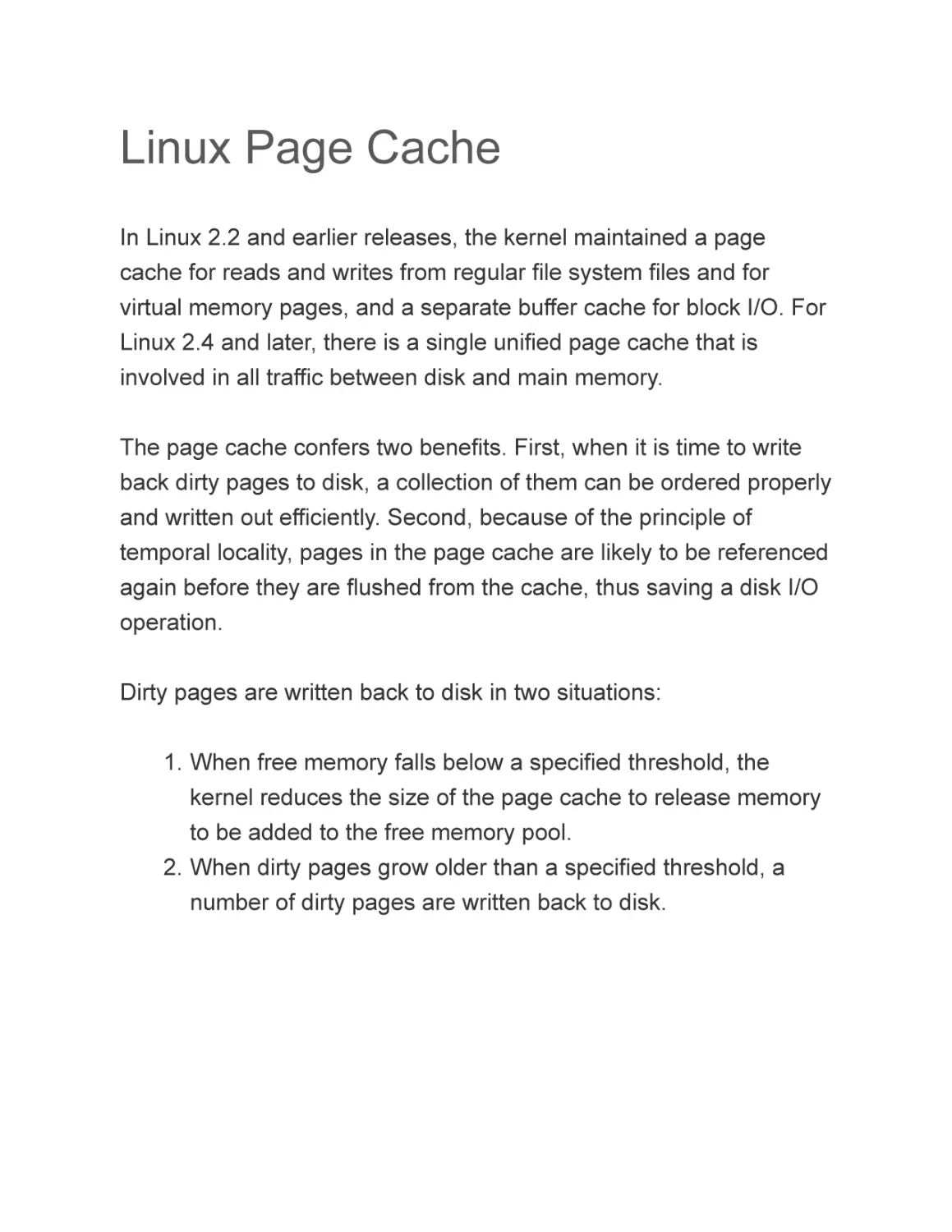 Linux Page Cache