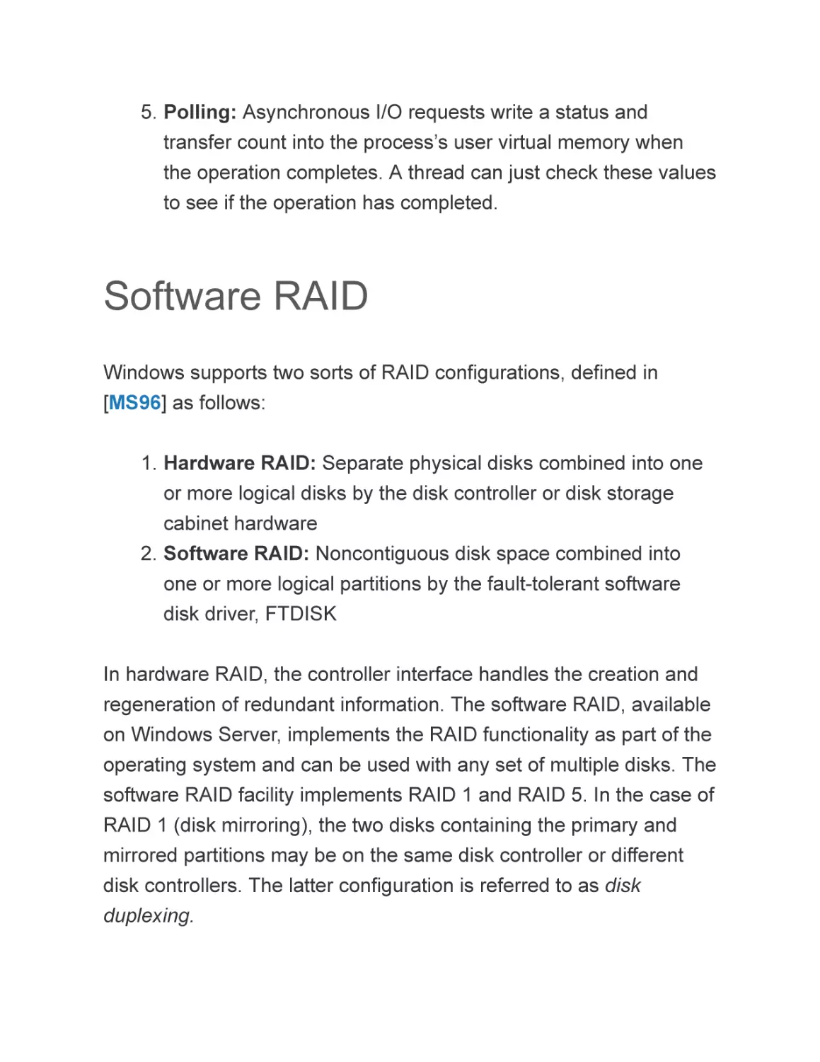 Software RAID