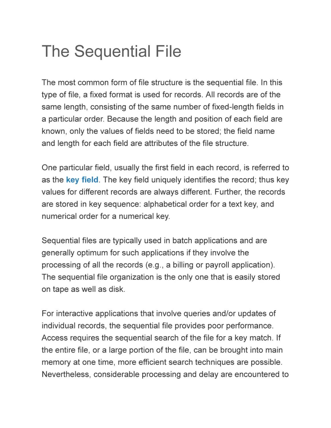 The Sequential File