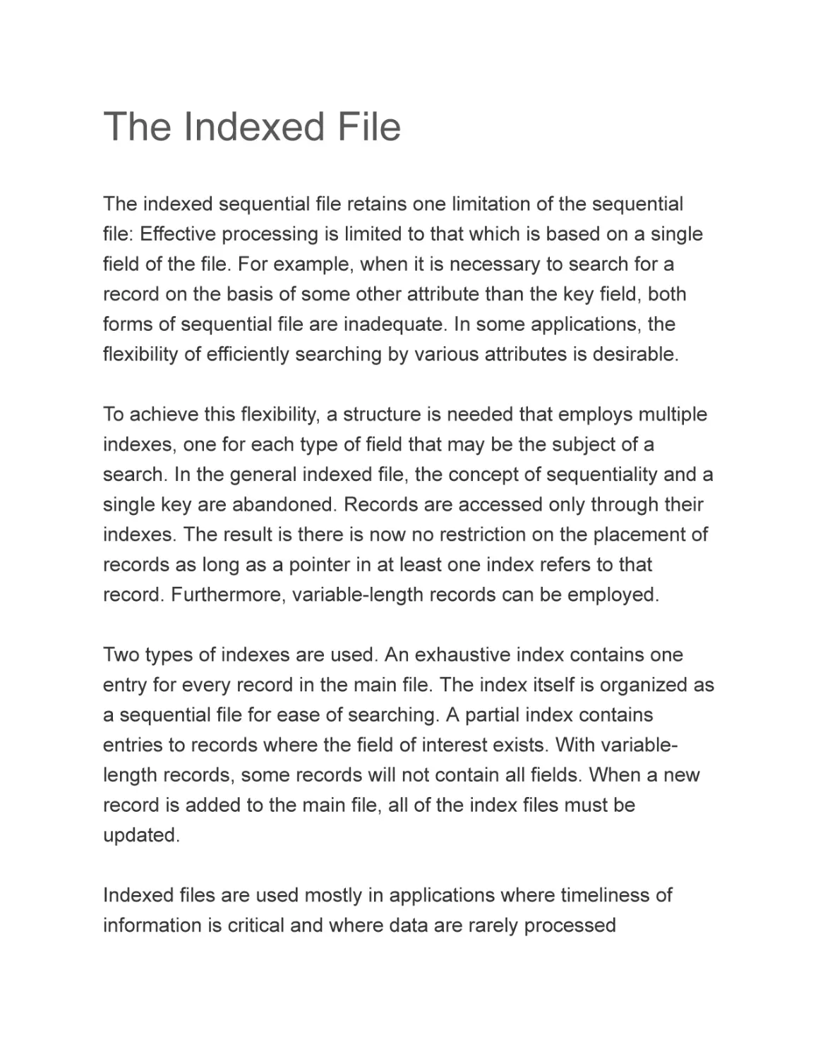 The Indexed File