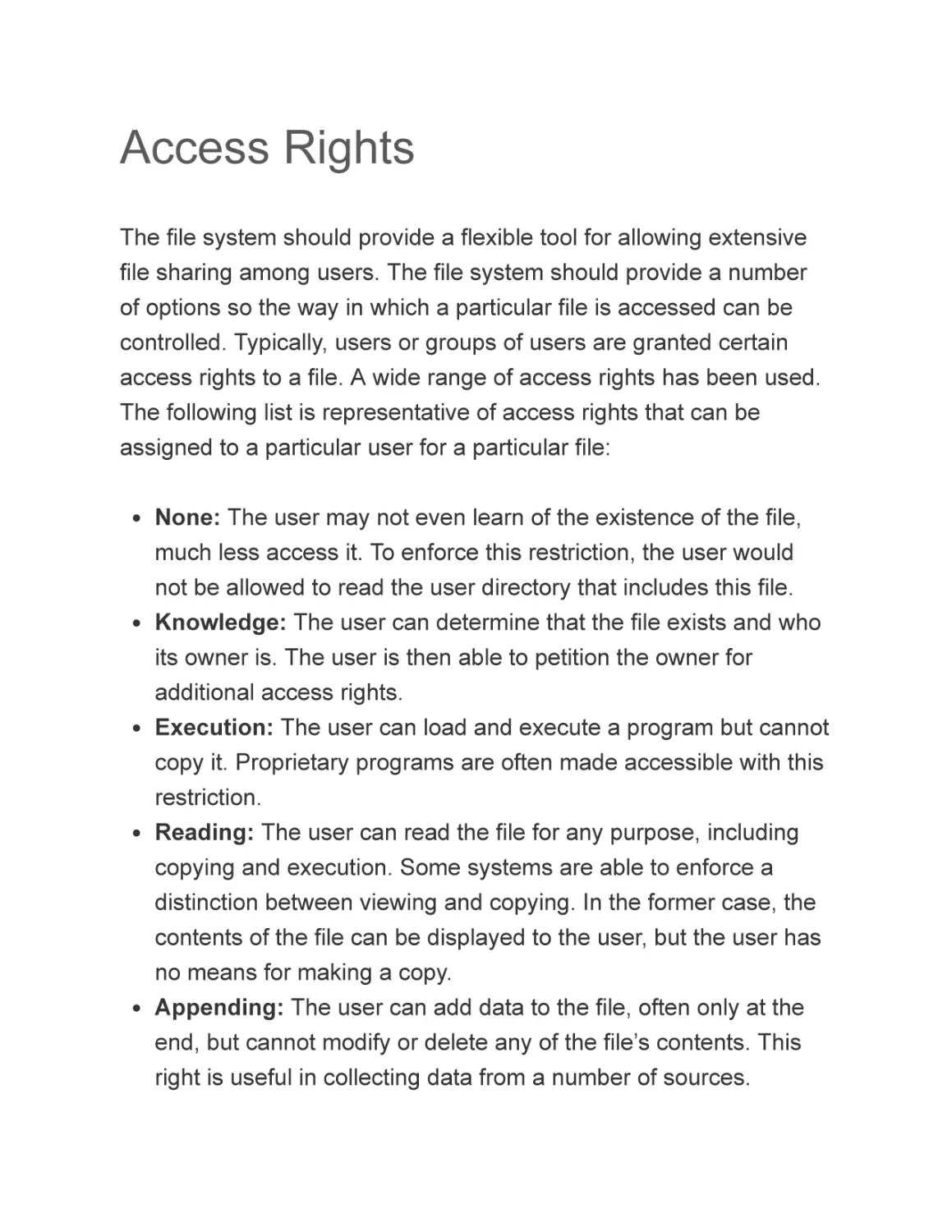 Access Rights