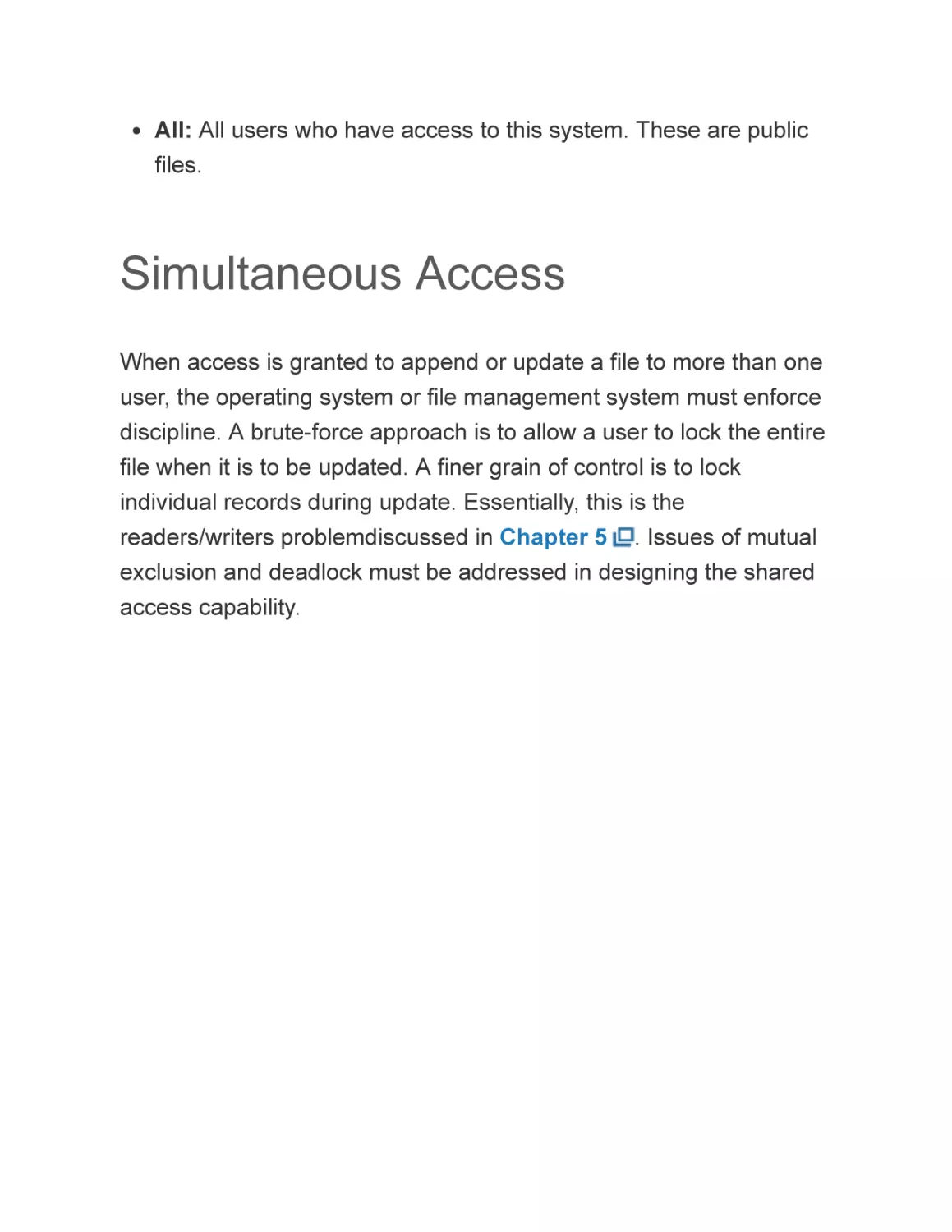 Simultaneous Access