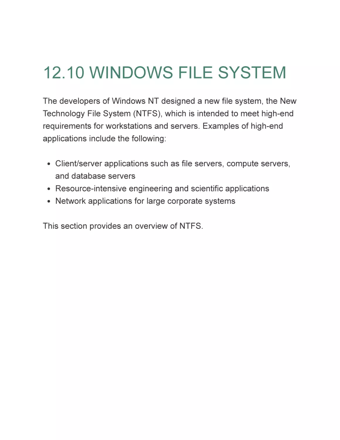 12.10 WINDOWS FILE SYSTEM