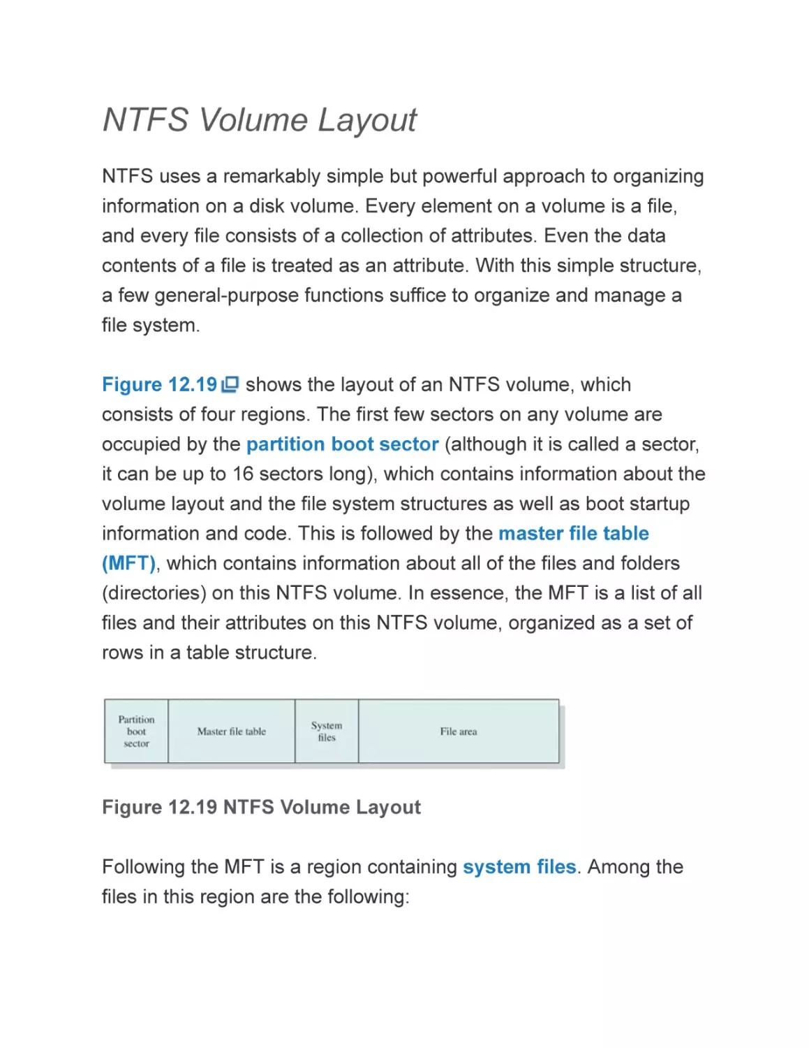 NTFS Volume Layout