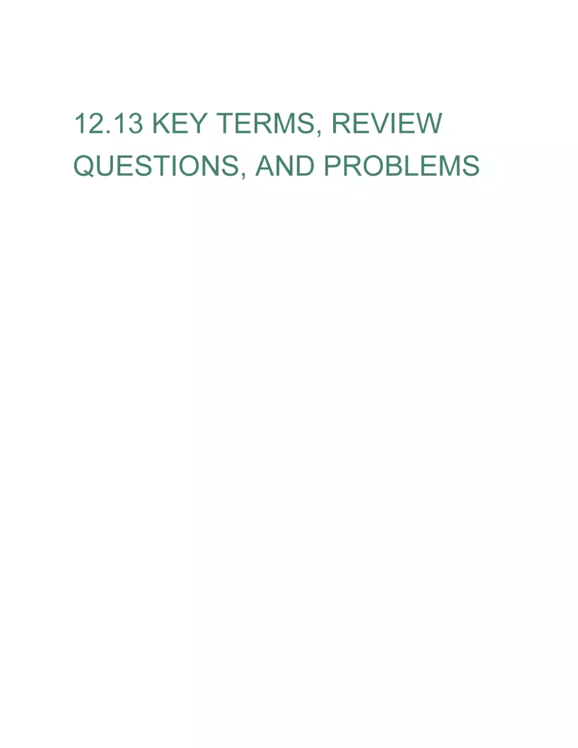 12.13 KEY TERMS, REVIEW QUESTIONS, AND PROBLEMS