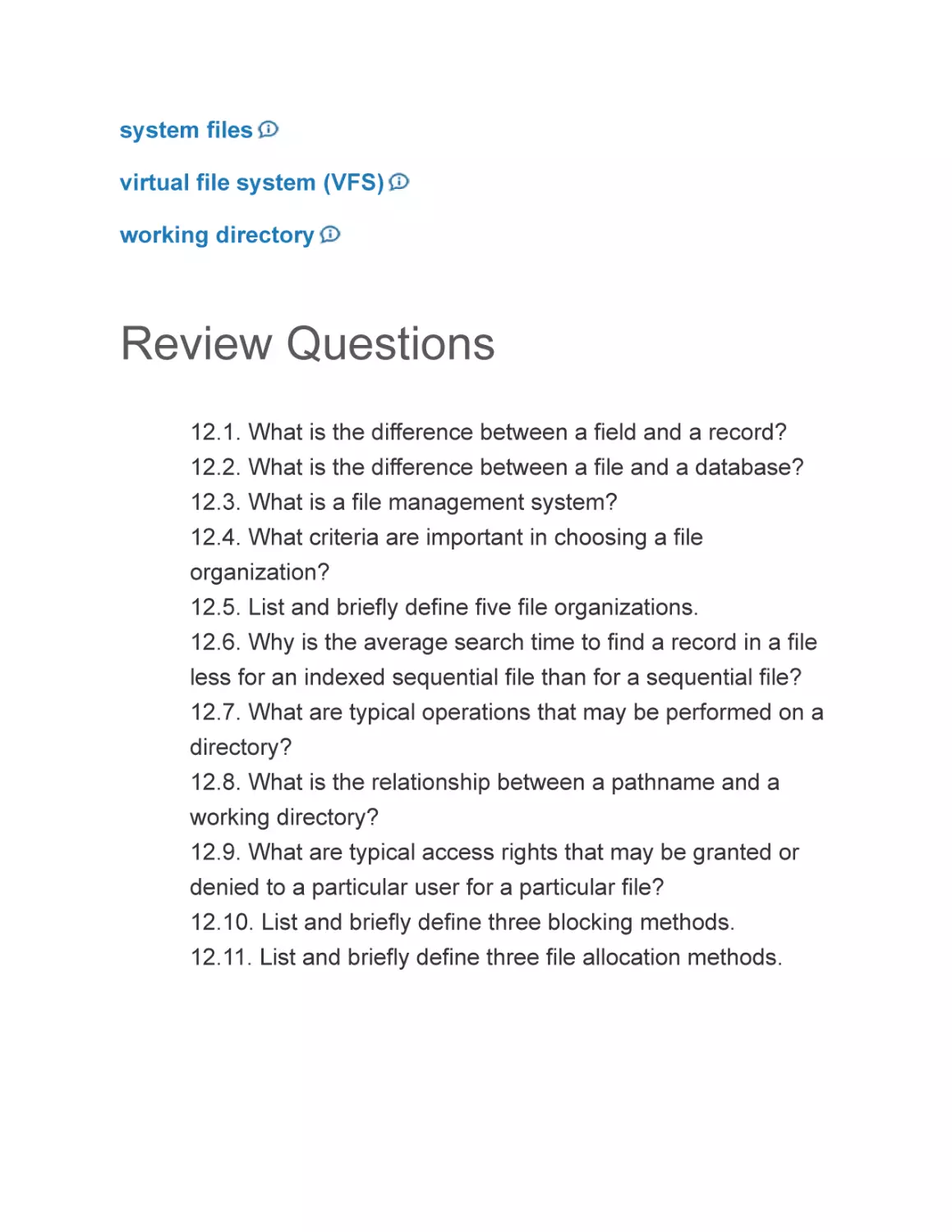 Review Questions