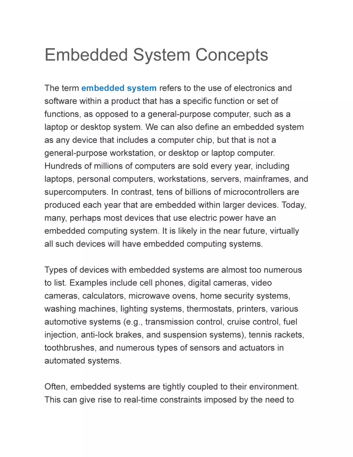 Embedded System Concepts