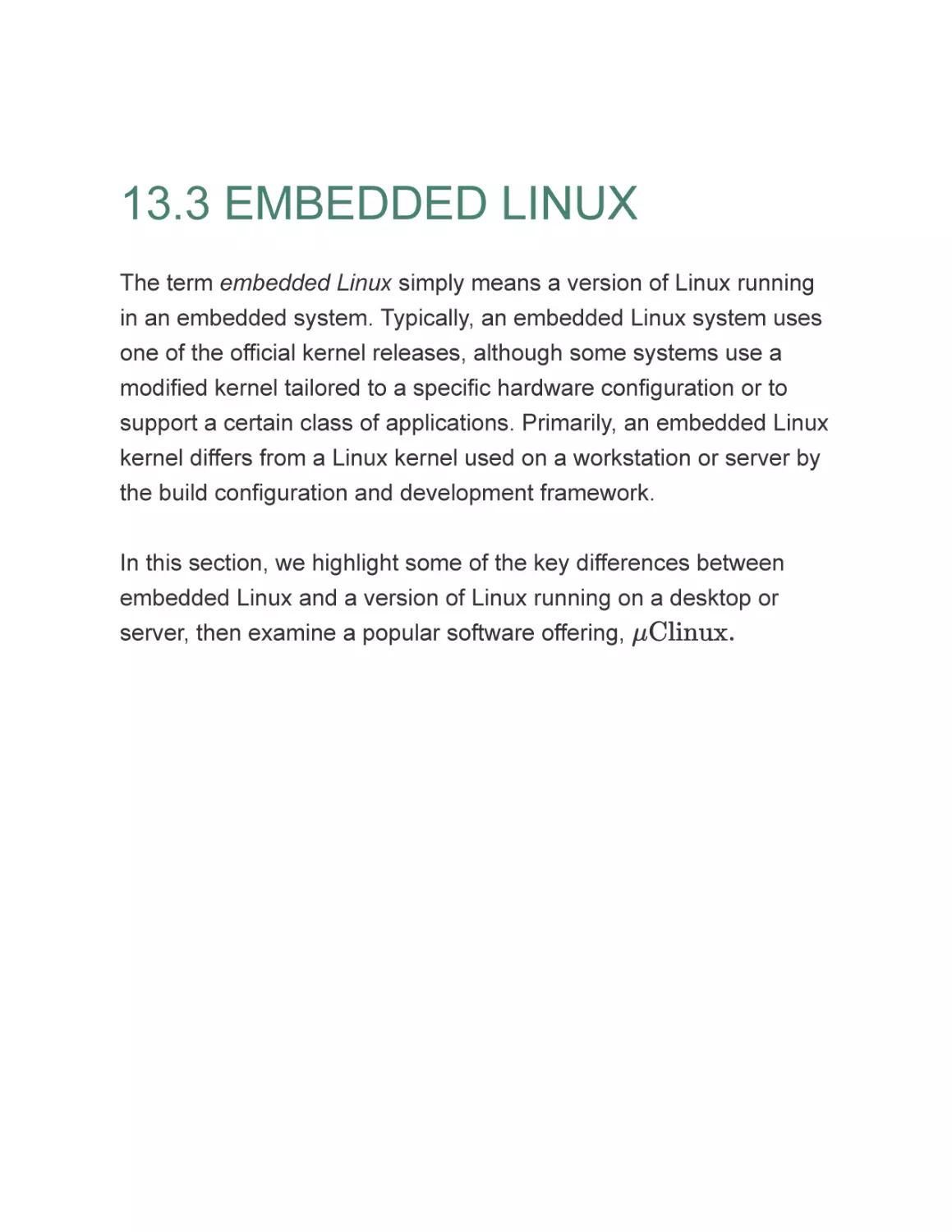 13.3 EMBEDDED LINUX