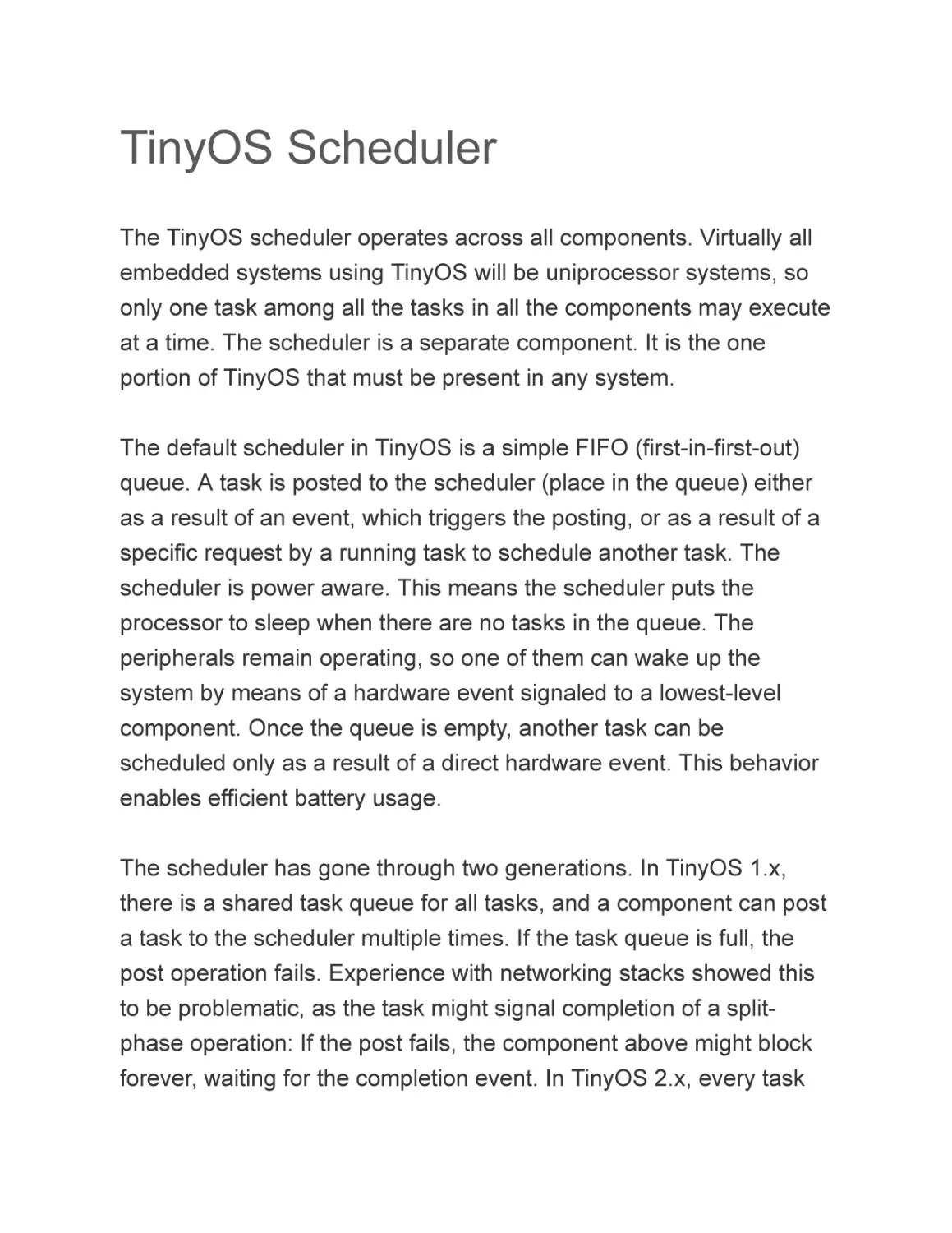TinyOS Scheduler