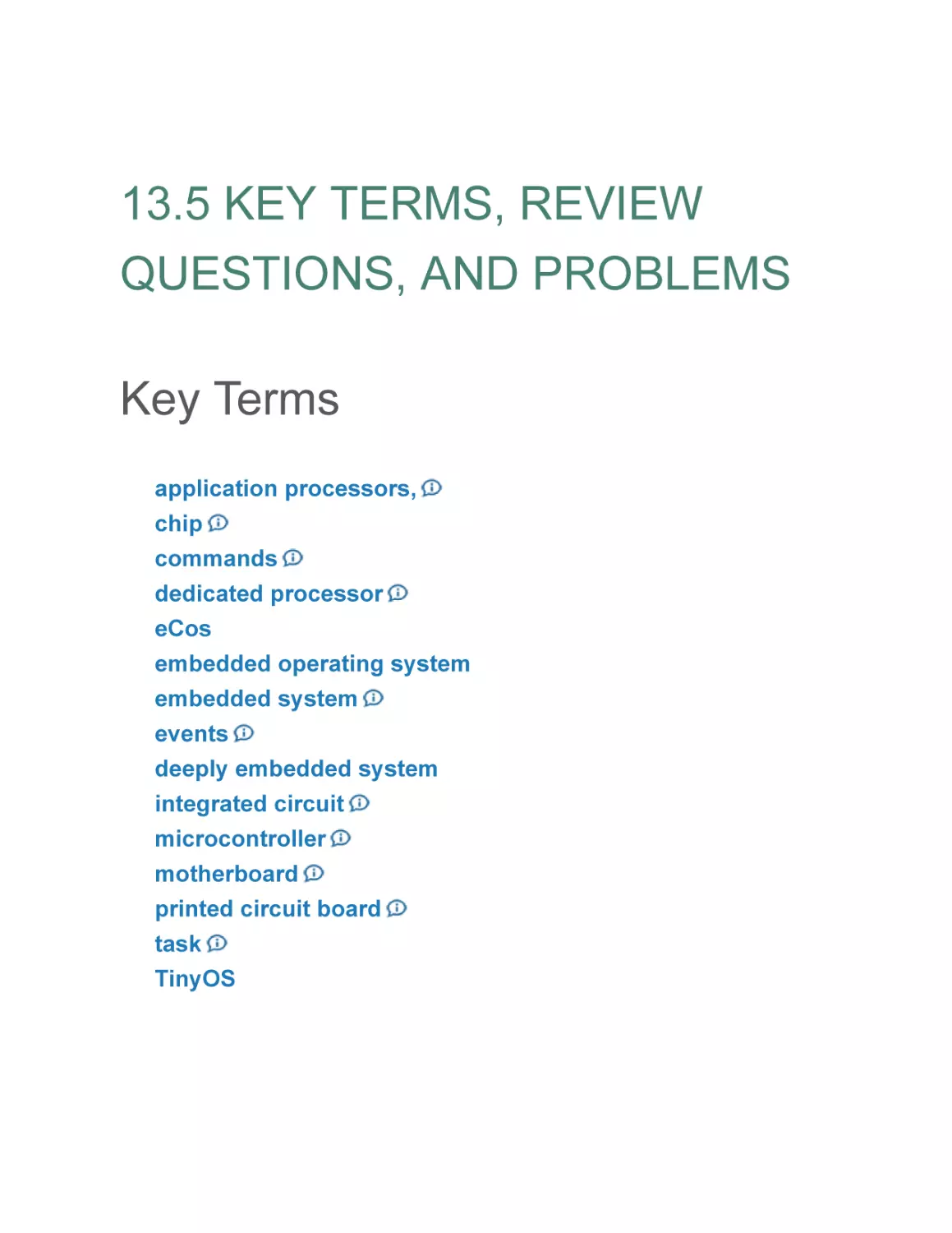 13.5 KEY TERMS, REVIEW QUESTIONS, AND PROBLEMS
Key Terms
