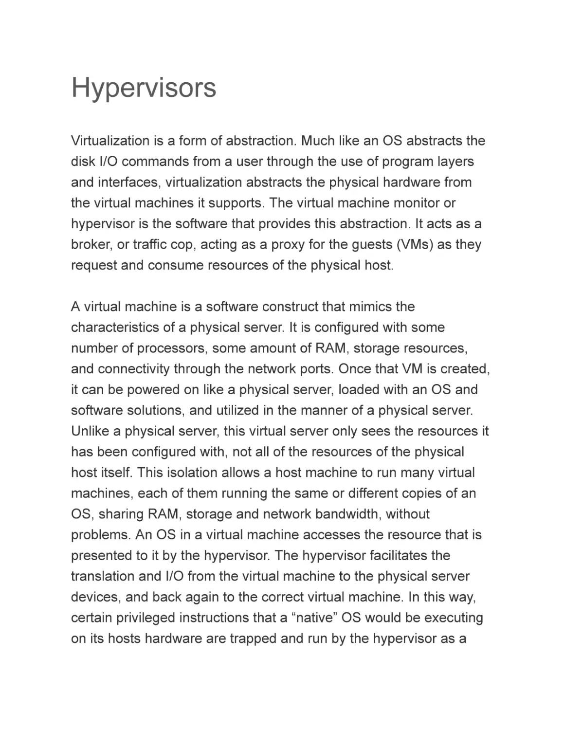Hypervisors