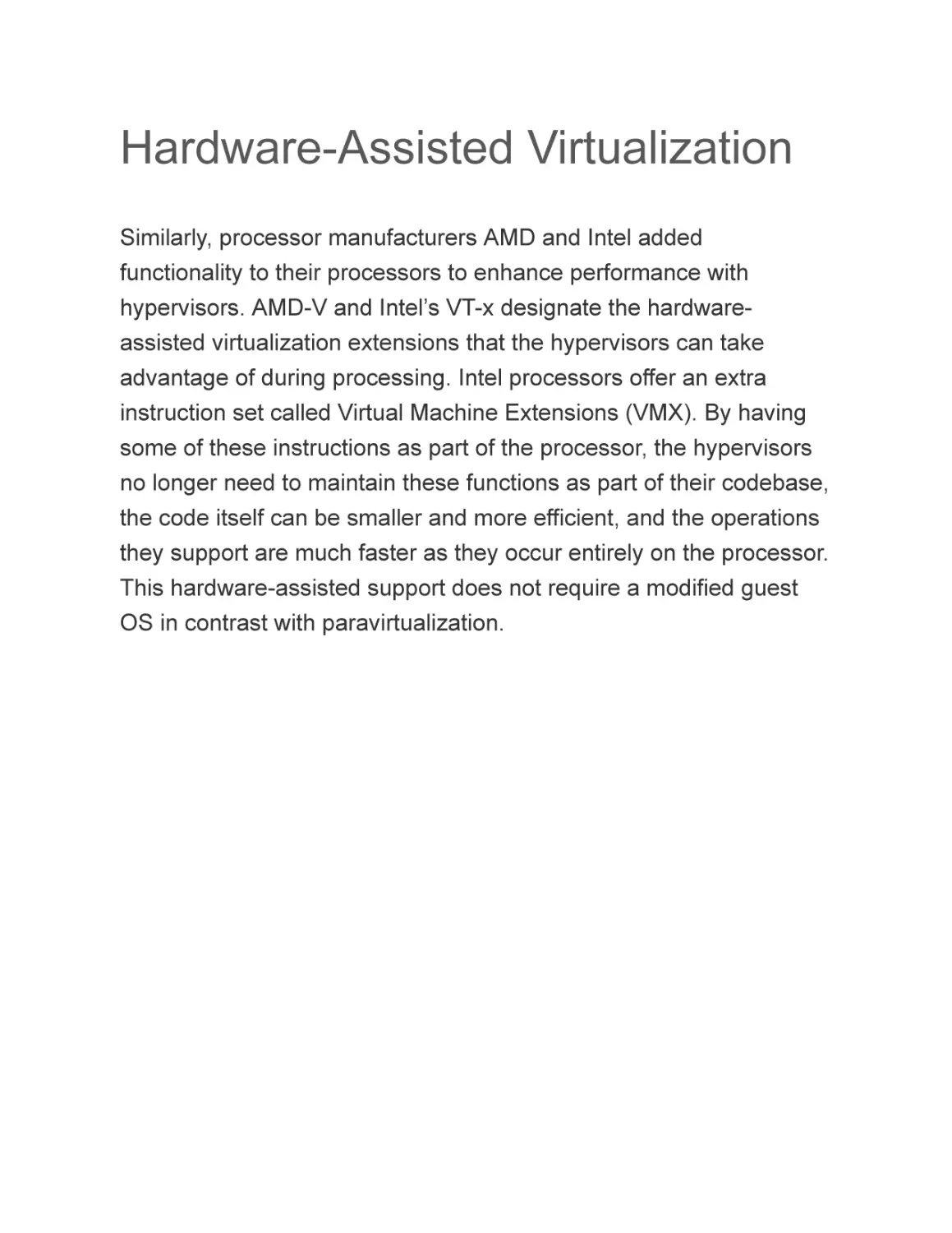 Hardware-Assisted Virtualization