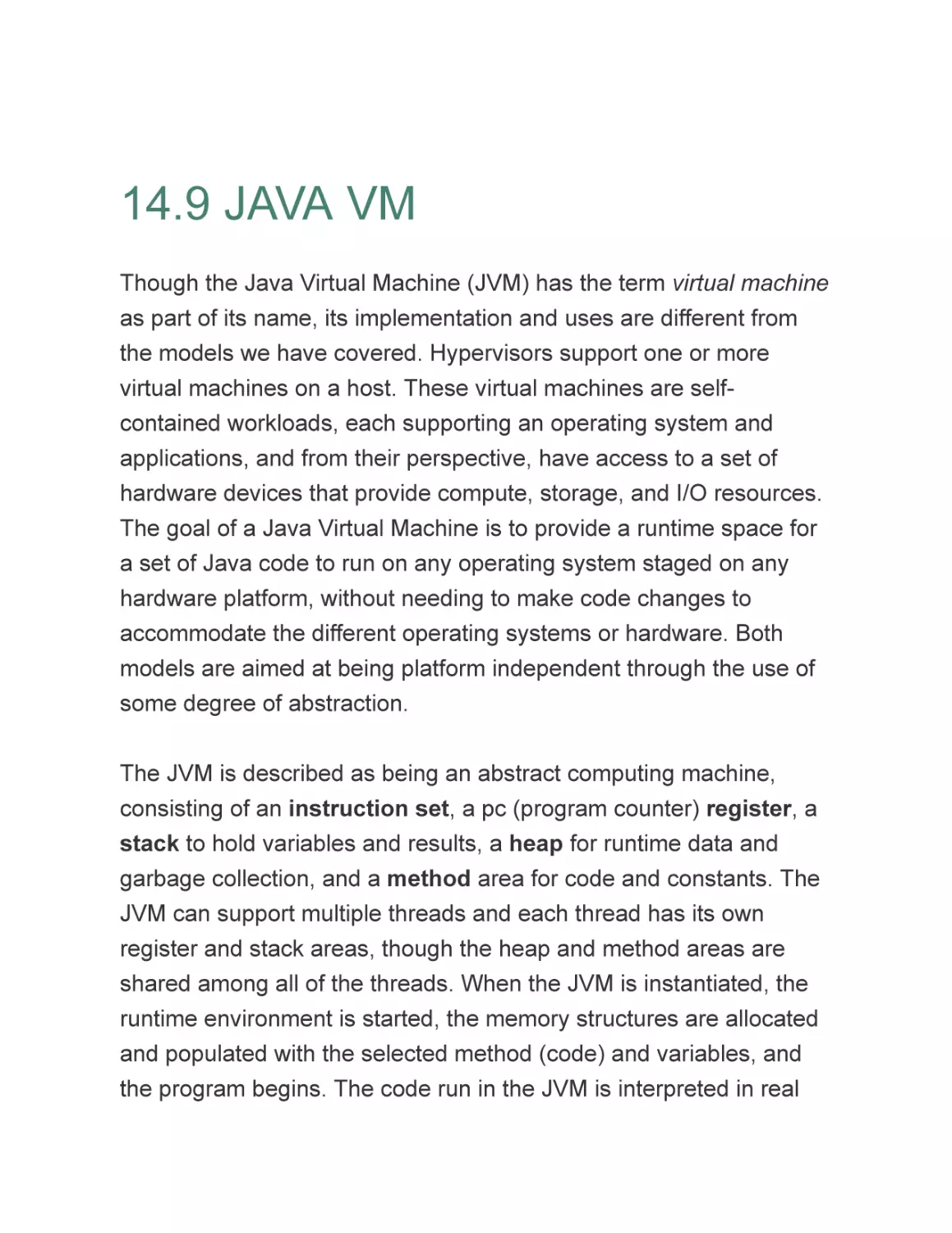 14.9 JAVA VM