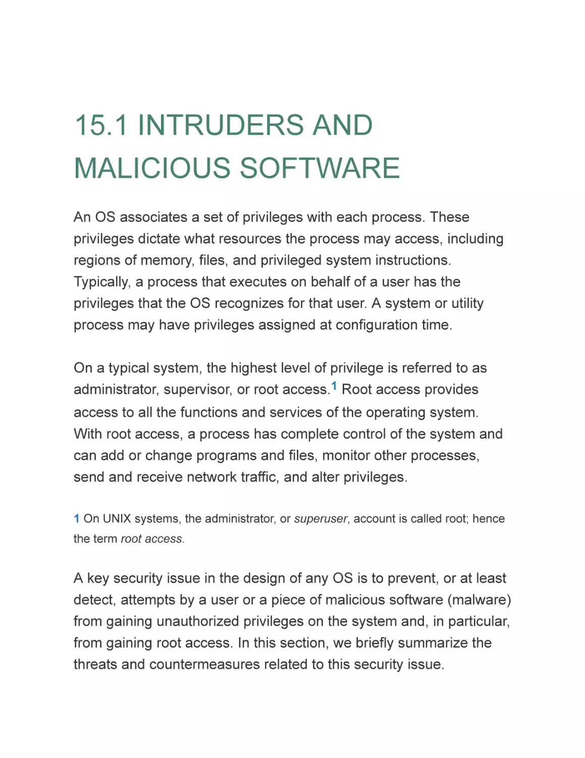 15.1 INTRUDERS AND MALICIOUS SOFTWARE