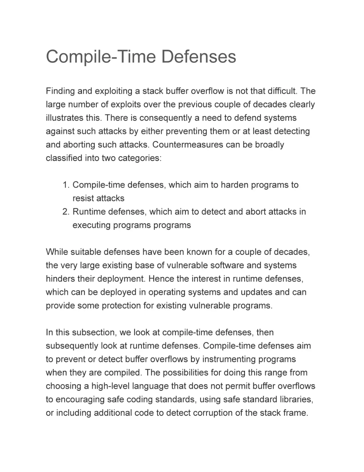 Compile-Time Defenses