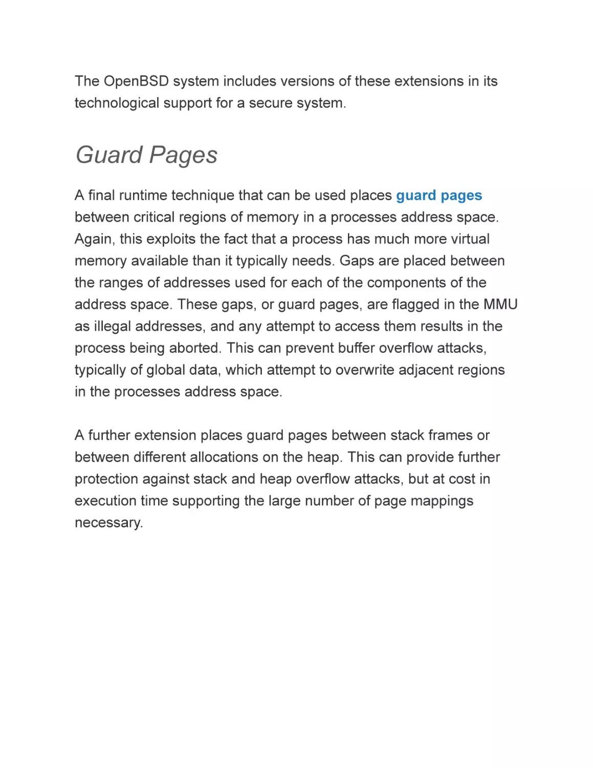Guard Pages