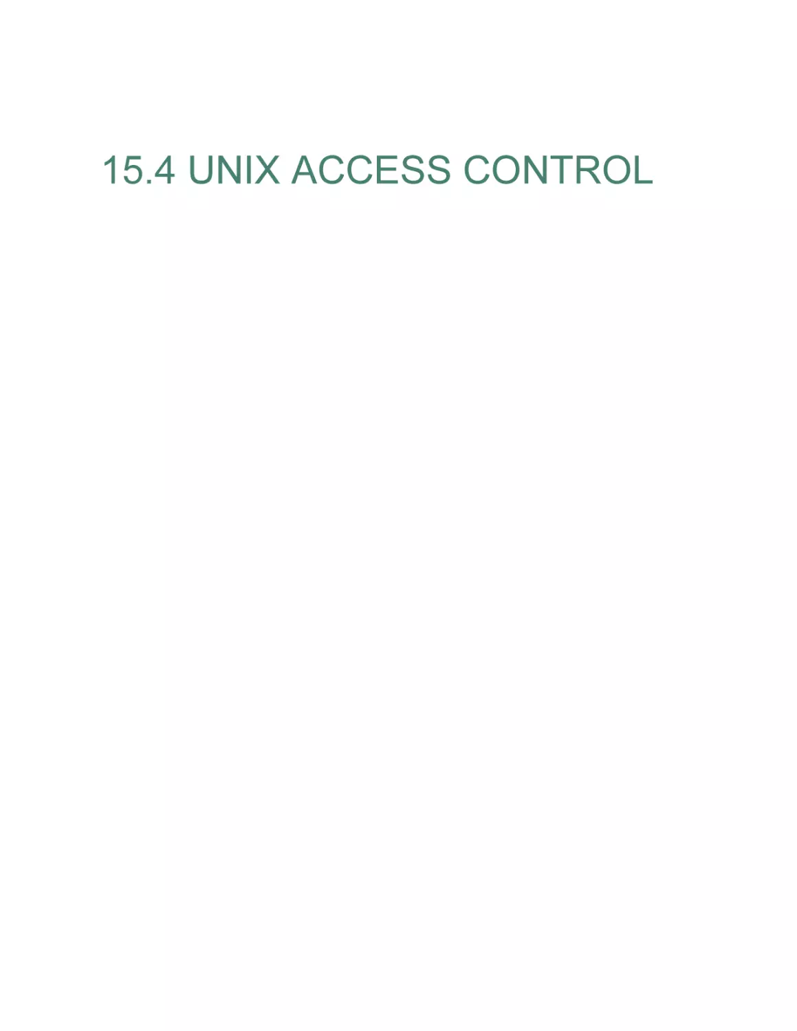 15.4 UNIX ACCESS CONTROL