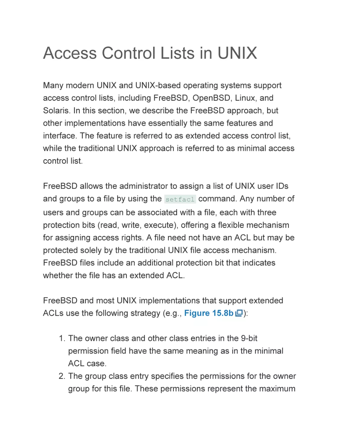 Access Control Lists in UNIX